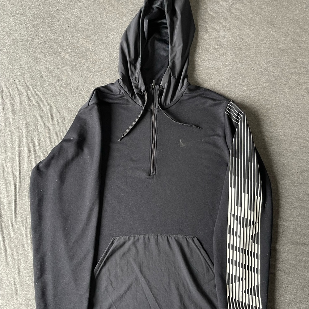 Nike quarter zip dri fit hoodie black